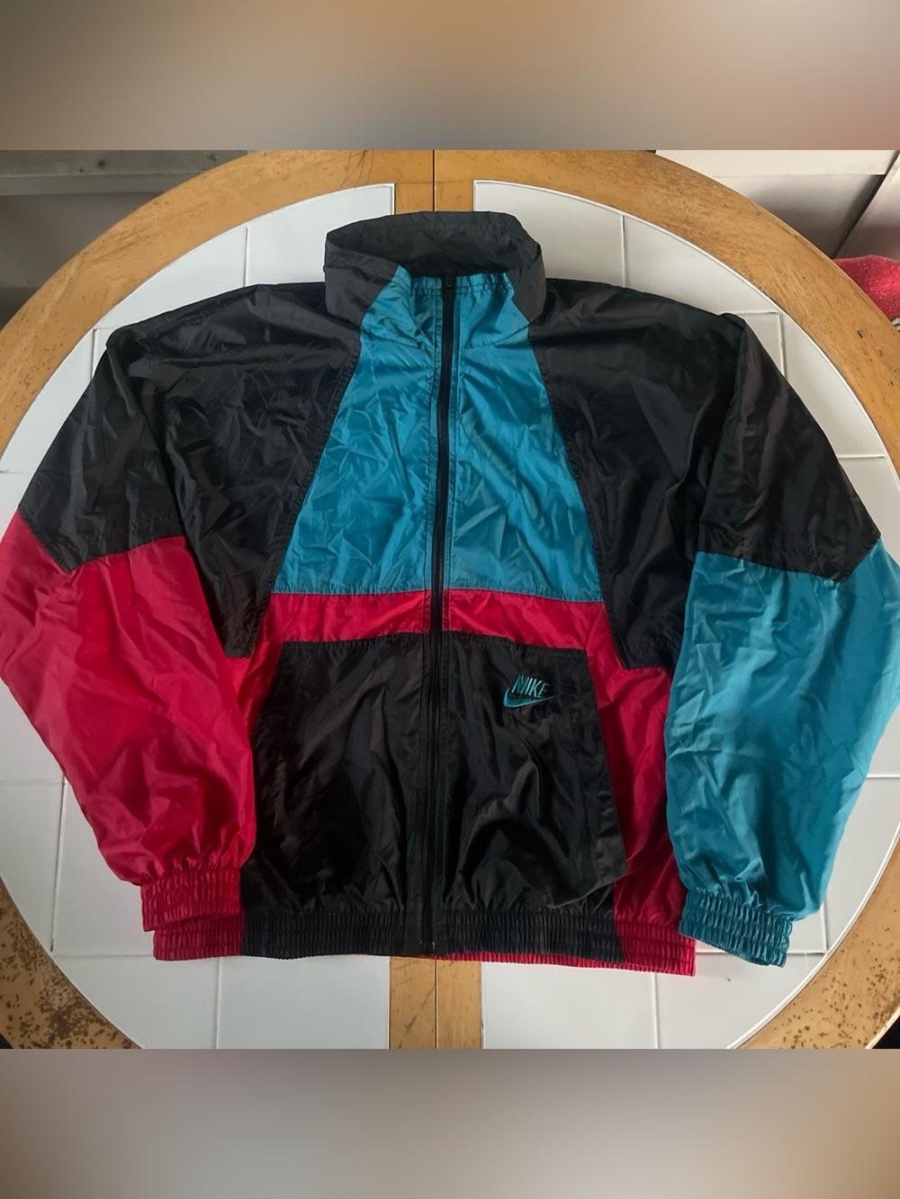 Vintage Nike Windbreaker L Colorblock Retro Full Zip 90s Streetwear Casual 🔥